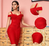 Hallie Red Bodycon Party Dress