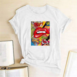 Pop Art Lips Tee-TT Women-black,casual,green,navy,purple,tee,white