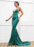 Gatsby Green Sequin Formal Dress