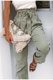 Jacqueline Green Casual Pants-Dressereal-casual,green,pants,summer,tie-waist