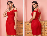 Hallie Red Bodycon Party Dress