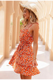 Antalya Orange Print Summer Dress