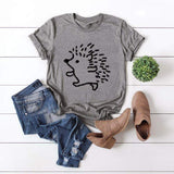 Cool Hedgehog Tee-JFUNCY-blue,casual,cotton,gray,green,pink,red,tee,white,yellow