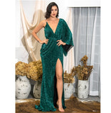 Lemonade Sequin Maxi Party Dress Green