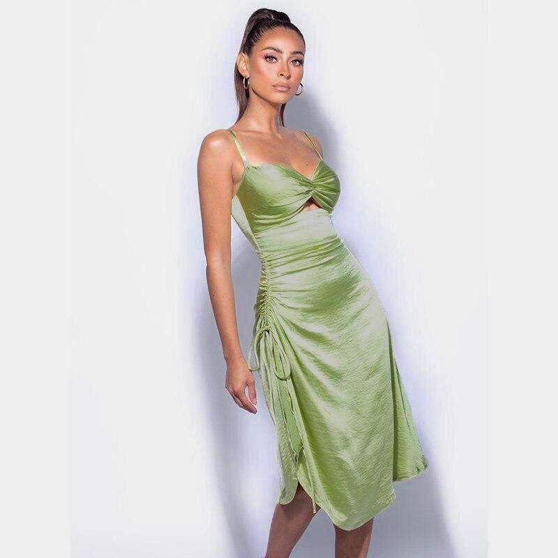 Spirit Garden Midi Cocktail Dress Green / S Spirit Garden Midi Cocktail Dress Green / S