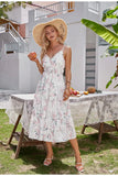 Annaliese White Floral Summer Midi Dress