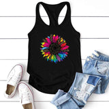 Rainbow Sunflower Tank Top-TT Women-black,casual,gray,tank top,tee,white