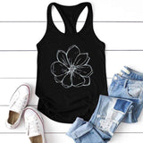 Elegant Flower Tank Top-TT Women-black,casual,gray,tank top,tee,white