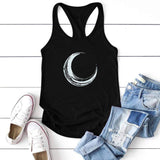 Crescent Moon Tank Top-TT Women-black,casual,gray,tank top,tee