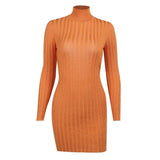 Brigitte Long-Sleeved Mini Dress-Dressereal-autumn,backless,long-sleeved,mini,orange,party,purple