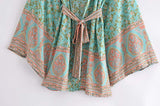 Gillie Mint Boho Kimono-Ainoway-casual,floral,green,print,summer