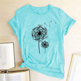 Dandelions Tee-TT Women-black,blue,casual,green,navy,pink,purple,red,tee,white,yellow