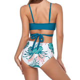 Santorini Bikini and Coverup, white, teal, high-waisted