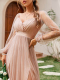 Eloise Sheer Pink Empire Maxi Dress