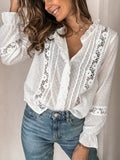 Lucy White Lace Long-Sleeved Blouse