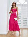 Sofia Pink Two-Piece Strapless Maxi Dress, sweetheart, ruffles