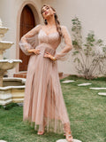 Eloise Sheer Pink Empire Maxi Dress