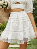 Assisi White A-Line Skirt