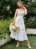 Ayleen White Summer Midi Dress