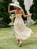 Catalina Orange Floral Summer Maxi Dress