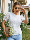 Ava White Lace Blouse