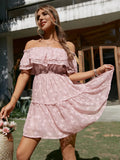 Elodie Pink Off-Shoulder Summer Dress