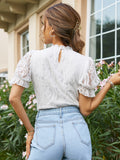 Ava White Lace Blouse