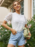 Ava White Lace Blouse