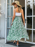 Babylon Green Print Wrap Midi Skirt