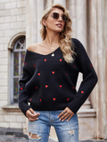 Sweet Heart Black Jumper-Fitshinling-autumn,black,casual,jumper,long-sleeved,winter