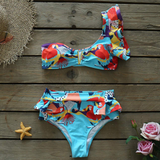 Glam Pop Costa Rica Bikini-Sporlike-bikini,blue,print,ruffles,summer