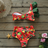 Glam Pop Sunset Bikini-Sporlike-bikini,orange,print,ruffles,summer