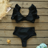 Glam Pop Liquorice Bikini-Sporlike-bikini,black,high-waisted,ruffles