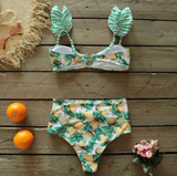 Glam Pop Positano Bikini-Sporlike-bikini,green,high-waisted,ruffles