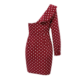 Nia Polka-Dot Dress-Conmoto-burgundy,cocktail,mini,party,ruffles