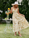 Catalina Orange Floral Summer Maxi Dress