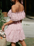 Elodie Pink Off-Shoulder Summer Dress