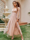 Eloise Sheer Pink Empire Maxi Dress